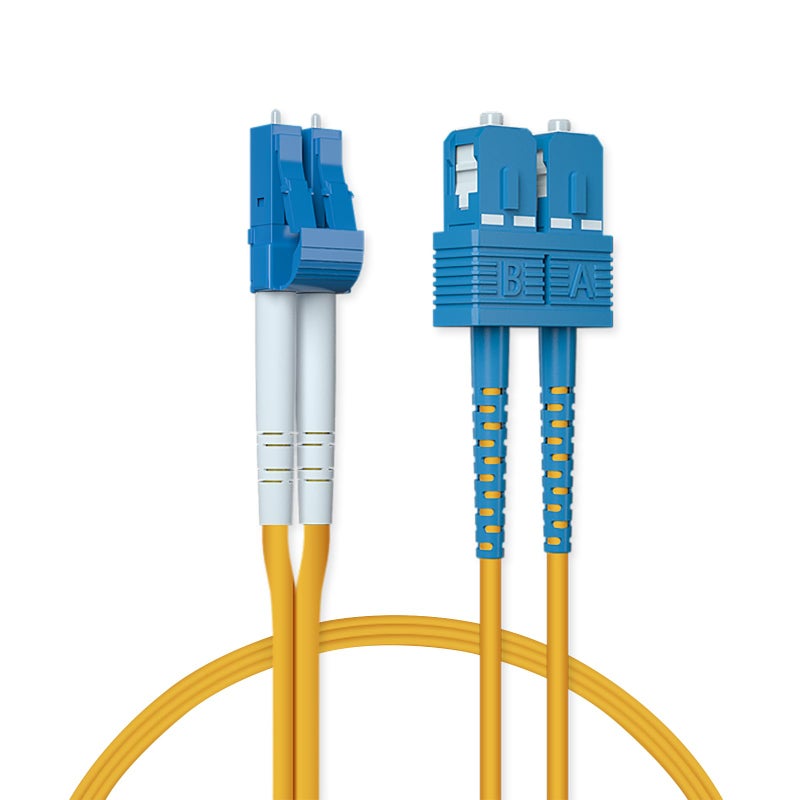 ipolex OS2 SC to LC Fiber Patch Cable Single Mode Duplex - 2m (7ft) - 10Gb/Gigabit Fiber Optic Cable Cord Jumper- LSZH 9/125Î¼m, SMF, Yellow - Image 1